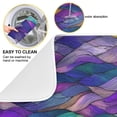 thumbnail image 2 of Yayeee Dish Drying Mat for Kitchen Counter 16"x18" Microfiber Absorbent Pad, Purple Waves Pattern, 2 of 7