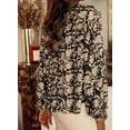 thumbnail image 3 of QWZNDZGR Women's Spring Tops Casual V Neck Long Sleeve Shirts Floral Boho Blouses, 3 of 8