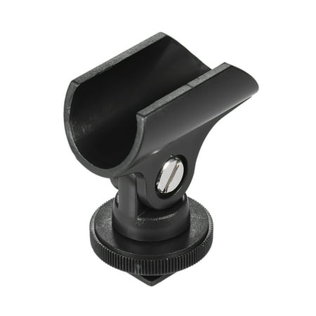 Andoer 19mm Plastic Mic Microphone Holder Clip with Hot Shoe & 1/4