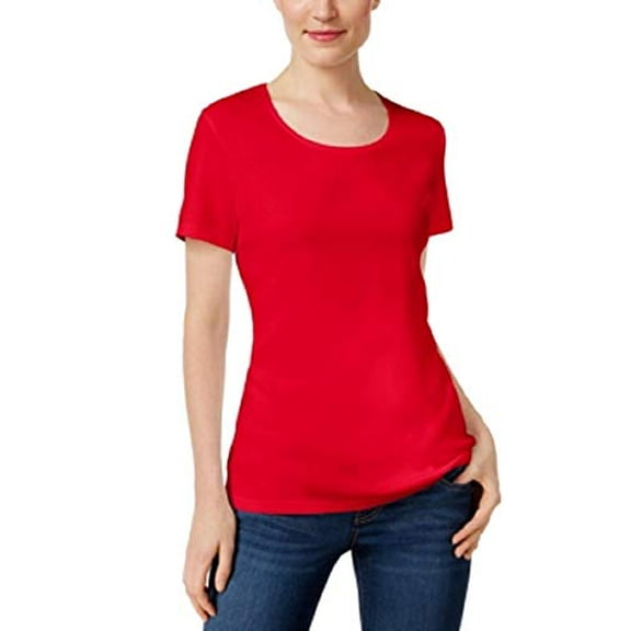 Scoop-Neck T-Shirt New Red Amore XL