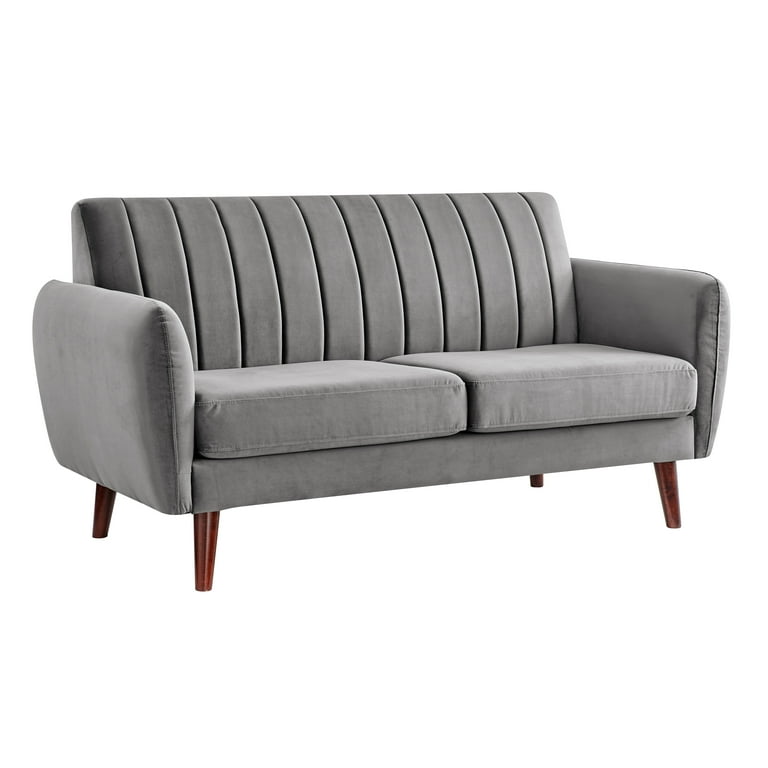 HomeFare Grey Flannel Living Room Sofa and Loveseat Set HomeFare Grey Flannel Living Room Sofa and Loveseat Set