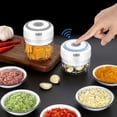 thumbnail image 2 of Mini picadora de ajo eléctrica de 250 ml, portátil, impermeable, con carga USB, procesador de alimentos pequeño, machacador de ajo., 2 of 8