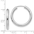 thumbnail image 2 of 14k White Gold Hollow tube Polished Endless Tube Hoop Earrings 35x35mm Wide 3mm Thick Hoop Earring for Women, 2 of 2