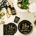 thumbnail image 5 of 96 Pcs Party Paper Plates and Cups and Napkins Sets, 18th Happy Birthday Plates and Napkins Set, Disposable Tableware Sest for 18th Birthday, Black Gold, 5 of 6