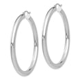 thumbnail image 2 of 14K White Gold Earring Hoop Women'S 50 mm Polished 4Mm Lightweight Tube Earrings, 2 of 3