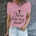 thumbnail image 1 of LSLJS Easter Haut à Manches Courtes Col Rond Imprimé Lettrage pour Femmes, Cadeaux pour Femmes, 1 of 5