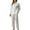 Light Ashy, variant on ManxiVoo Soft Breathable Button Down Lounge Set Long Sleeve Pajamas for Women Relaxing Sleepwear L Size Beige