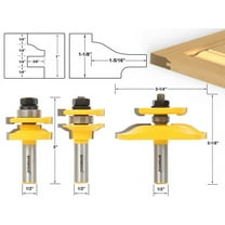 Ogee Rail & Stile w/ Back cutter Panel Raiser 3 Bits Router Bit Set ...