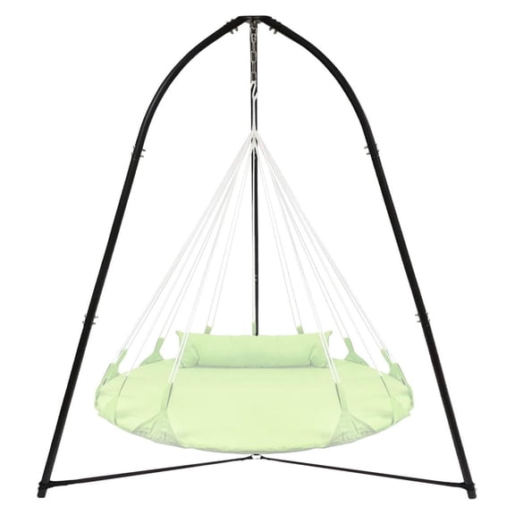 Tripod Hanging Chair Stand – 330lbs Capacity, Heavy Duty Steel, Rust Resistant, Adjustable Hammock Frame for Saucer, Air Porch, Indoor/Outdoor Use – Not Included Black