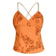 thumbnail image 5 of DHFJKG Women's Glitter Camisoles Top Sequin Embroidery Criss Cross Lace Up Sexy Sleeveless Shirts Party Club Going Out V Neck Versatile Tops, 5 of 5