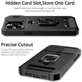 thumbnail image 6 of Jiahe Cover for iPhone 14 Pro Max with Sliding Camera Cover and Card Holder Heavy Duty Protective iPhone 14 Pro Max Case with Ring Magnetic Kickstand Phone Case, Black, 6 of 7