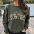 thumbnail image 2 of He’s Hunting Camo Graphic Crewneck Sweatshirt for Hunting Wives, 2 of 9