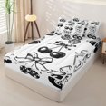 thumbnail image 3 of Homewish Kawaii Bowknot Ball Zipper Twin Comforter Sets with Fitted Sheet and 2 Pillowcases for Kids, Cartoon Billiards Zipper Bedding Set, Gray Reversible, 4pcs, 3 of 6