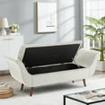 thumbnail image 7 of Liangfu Storage Bench, Ottoman,Upholstered Window Sitting Bench for Bedroom, with Flap and 2 VelvetRound Pillows Bedside Bench,for Livingroom,Bedchamber,White, 7 of 7