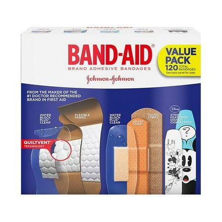 Band-Aid Brand Adhesive Bandages Value Pack, 120 Ea