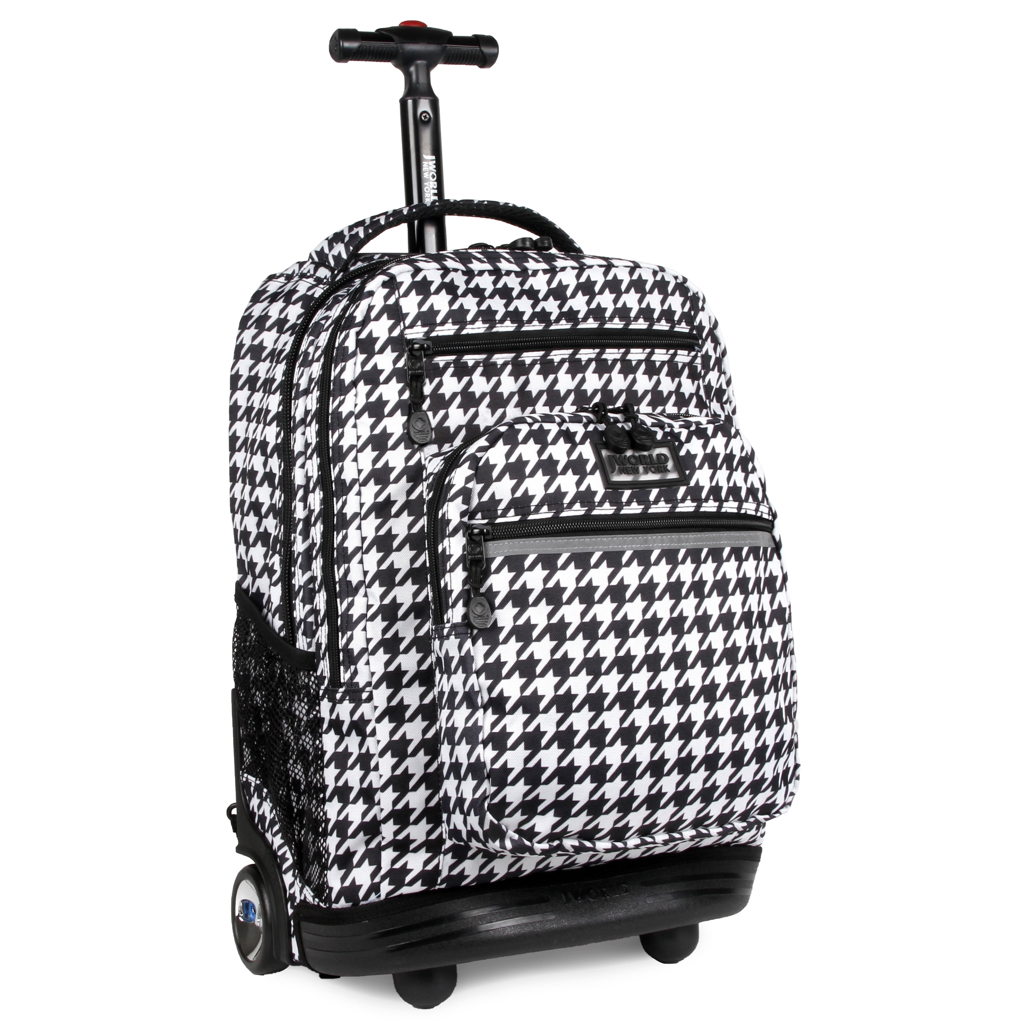 J World Unisex Sundance 20" Rolling Backpack With Laptop Sleeve For School And Travel, Houndstooth
