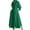 Green, variant on Women's V Collar Long Sleeve Shirt Dress - Striped Pocket Dress, Polyester Spandex, Knee Length, Office Casual Party