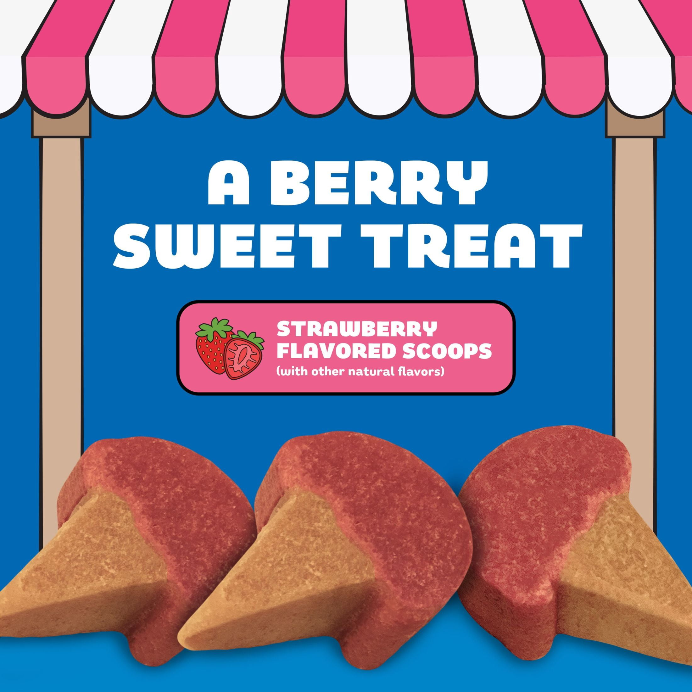 (2 pack) Canine Carry Outs Sweet Shop Strawberry Flavored Scoops with Other Natural Flavors, Chewy Dog Treats, 4.5 oz Bag