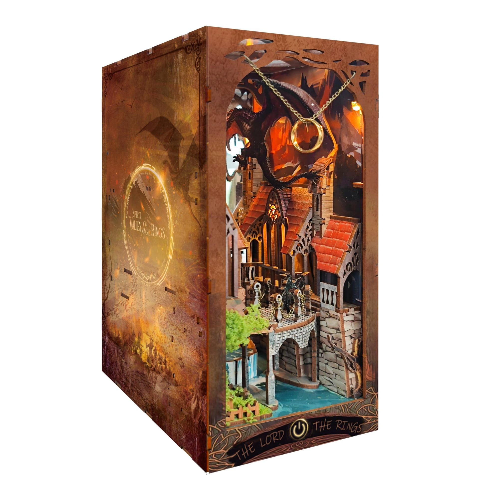 Strucwood Book Nook Kit With LED Light - 3D Wooden Puzzles for