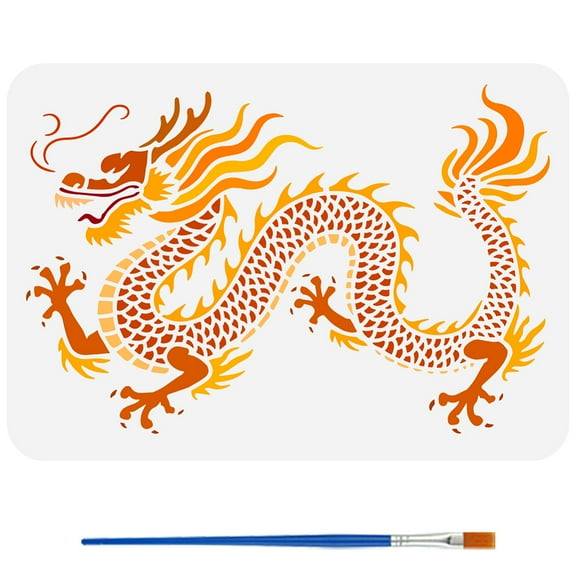 PET Hollow Out Drawing Painting Stencils for DIY Scrapbook Photo Album Dragon 297x210mm