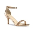 thumbnail image 1 of BLISSFUL STEP Women's Solid Color Open Toe Rhines Ankle Strap Stiletto Sandals Rose Gold 10, 1 of 8