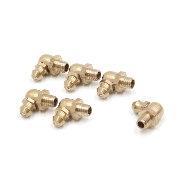 6Uds Engrasadores Boquilla de Grasa de Coche de Rosca 90 Grados de Latón M6 X 1mm