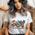 thumbnail image 2 of Graphic T-Shirt Joy to The World Nativity Scene Design for Women, White, Size M, 2 of 6