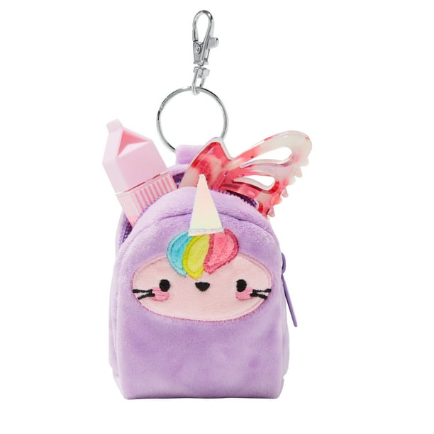 Claire's Back to School Purple Unicorn Mini Backpack Keychain