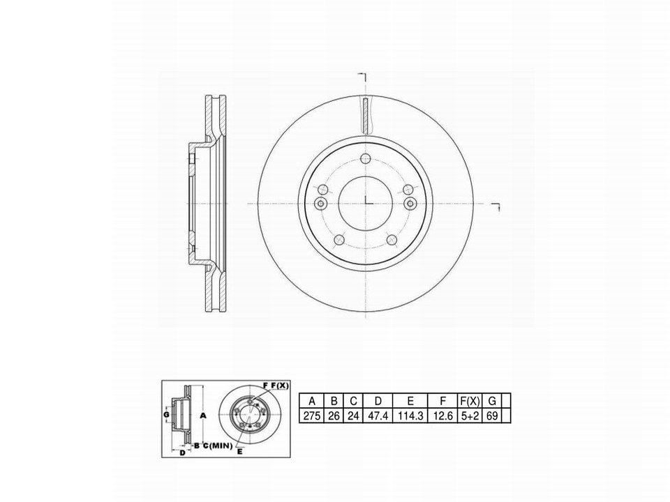 Winstop Brake Rotor, Front WS247326, Hyundai Elantra 2010-2007