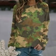 thumbnail image 2 of Womens Camouflage printed Sweatshirt Long Sleeve Casual Crewneck Pullover Hoodless Sweatshirts, 2 of 5