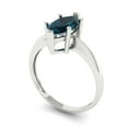 thumbnail image 2 of Solitaire Engagement Ring for Women - 1.5ct Natural London Blue Topaz in 18K White Gold Promise Ring, 2 of 6