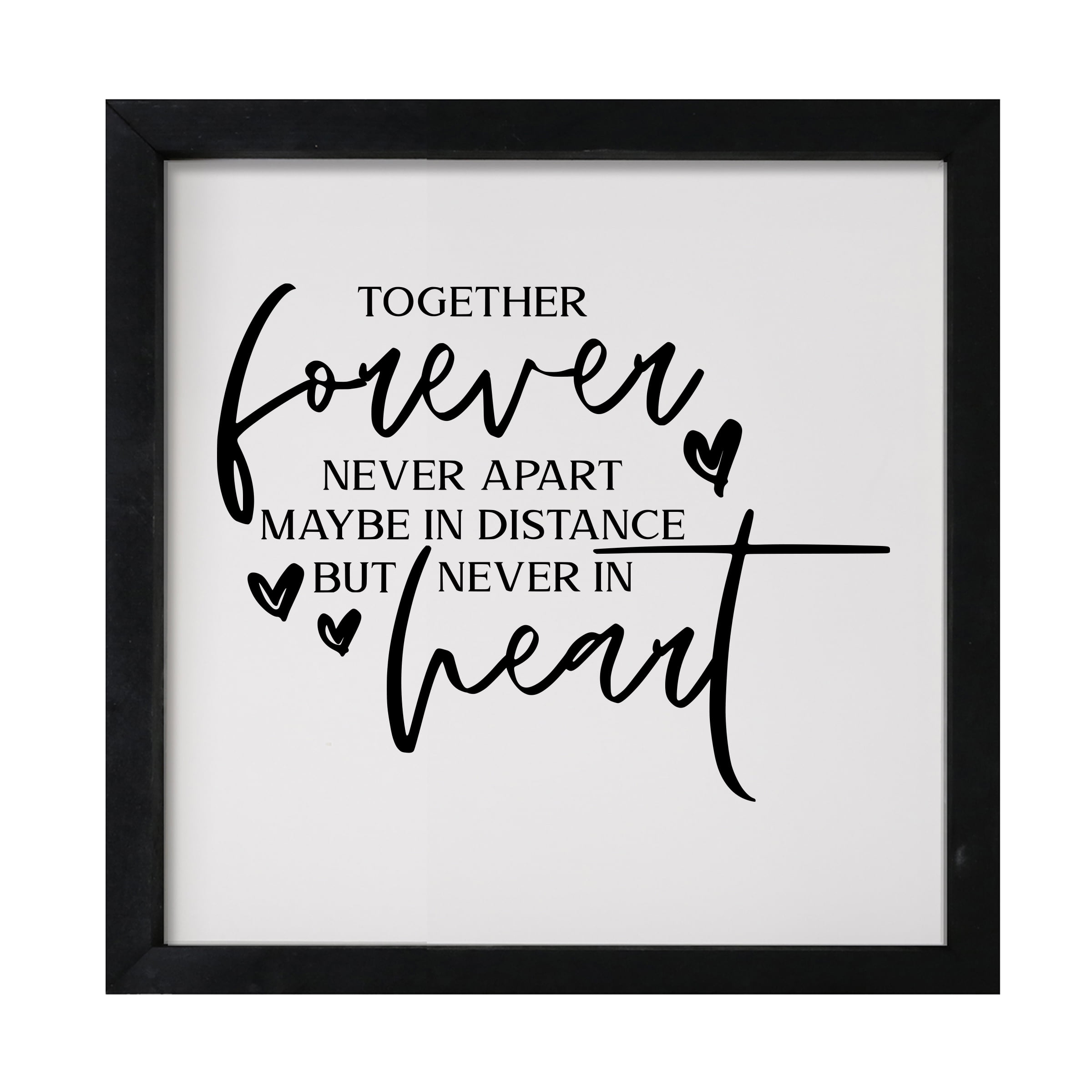 Lifesong Milestones 7x7 Modern Inspirational Framed Shadow Box For Wall Decoration Together Forever Never Apart Script Black Walmart Com