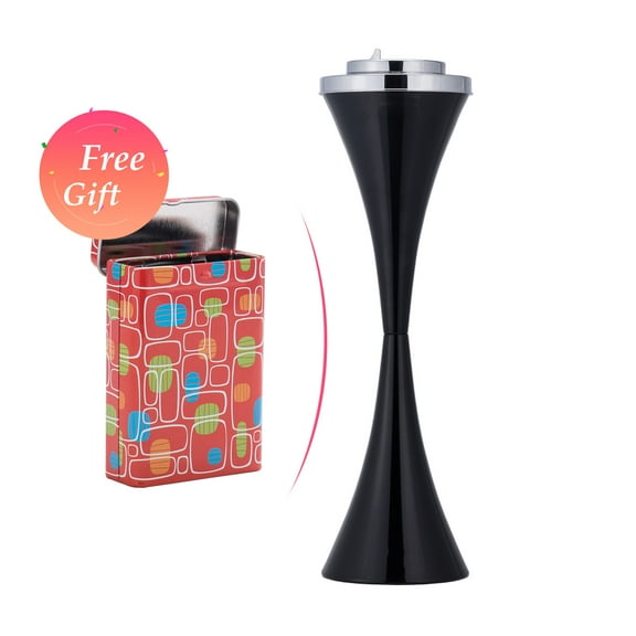 Bestco 22 Inch Tall Indoor and Outdoor Ashtray with Lid & Detachable Tray, Lightweight Steel Smokeless Ashtray for Cigarettes