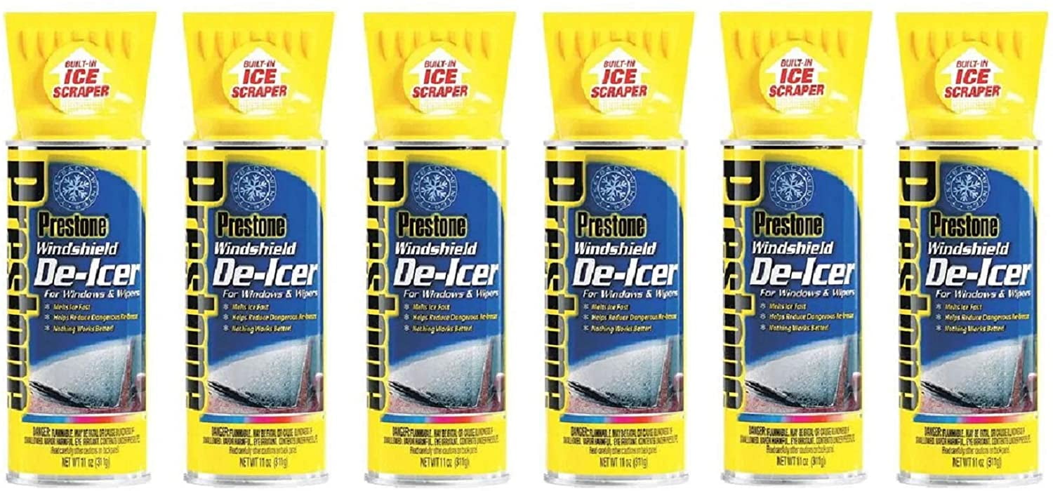 Prestone AS242 Windshield DeIcer 11 oz. Aerosol, 6 Pack