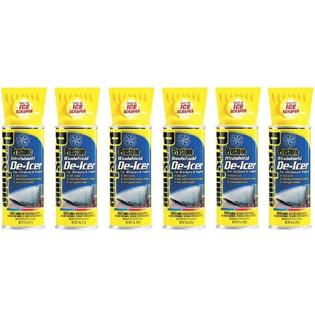 Prestone AS242 Windshield De-Icer - 11 oz. Aerosol, 6 Pack