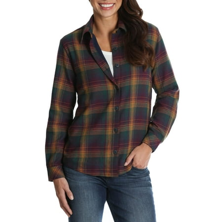 Lee Riders Womens Blouses -  lee riders womens fleece lined flannel shirt