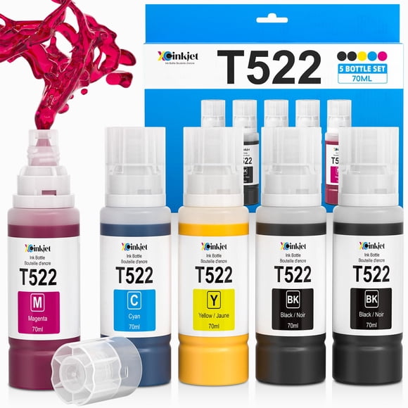 Xcinkjet T522 Ink Refill Bottles Replacement for ET-2800 ET-2803 ET-4850 ET-2850 ET-3850 ET-2720 ET-4800 ET-15000 ET-2400 ET-2840 ET-4700 ET-4810 ET-