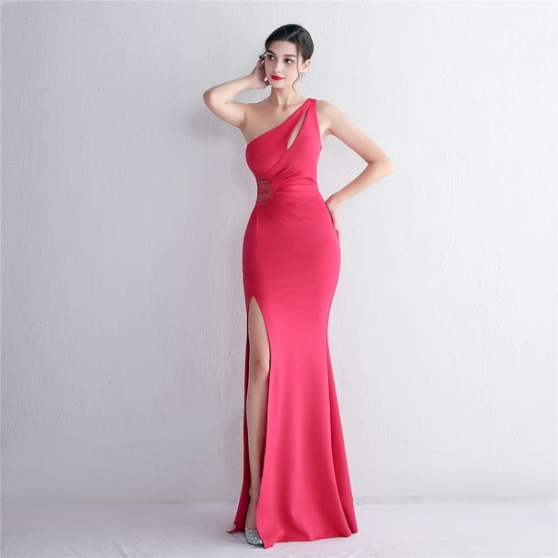 Vestido de brindis artesanal con cuentas presurizadas, hombros largos, falda de cola de pez ajustada para banquete de bodas, exhibición de modelos de autos
