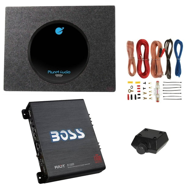 Audio 1500W Subwoofer + Q Power Truck Enclosure + Boss 1100W AB