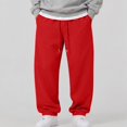 thumbnail image 4 of Leidass Mens Fleece Lined Jogger Sweatpants Elastic Drawstring Waist Cuffed Ankle Solid Casual Athletic Pants with Side Pockets Red M, 4 of 5