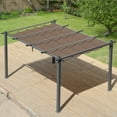 thumbnail image 3 of Aoodor Replacement Outdoor Pergola Canopy - Retractable Sun Shade for 10 x 13 ft Pergola, Brown, 3 of 8