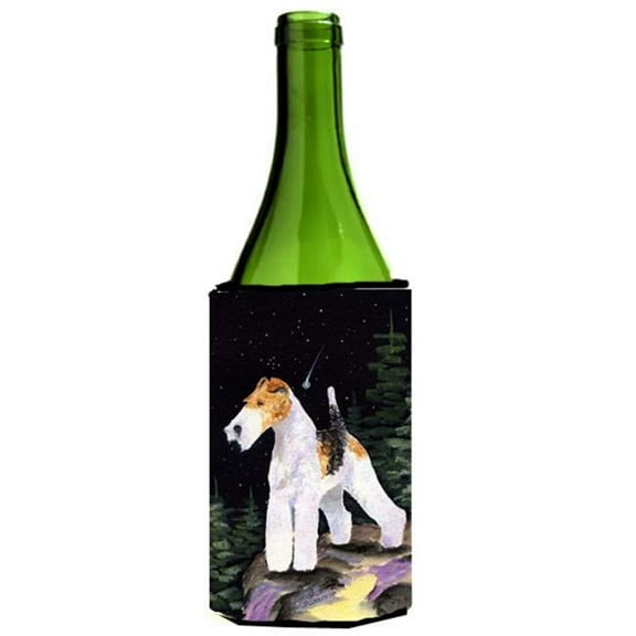 Starry Night Fox Terrier Wine bottle sleeve Hugger - 24 oz.