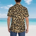 thumbnail image 4 of Balery Leopard Print Camisas hawaianas de manga corta para hombre, camisas playeras de corte holgado, camisas de vacaciones con botones,Small, 4 of 7
