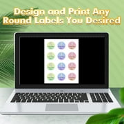Koala Round Label Stickers 2 In, Printable Waterproof Circle Labels for Inkjet + Laser Printers 60 Labels for Soap, Jars, Canning, Matte Vinyl Sticker Paper