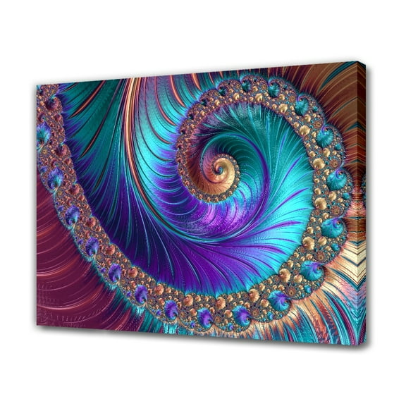 Creative Abstract Art Fractal Patterns Canvas Poster Bedroom Decor Sports Landscape Office Room Decor Gift,Frame-style,12x18inch(30x45cm)