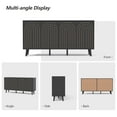 thumbnail image 5 of WIRRYTOR Sideboard Cabinet Arched Door with Storage and Adjustable Shelves, 4 Doors, Black, 5 of 6