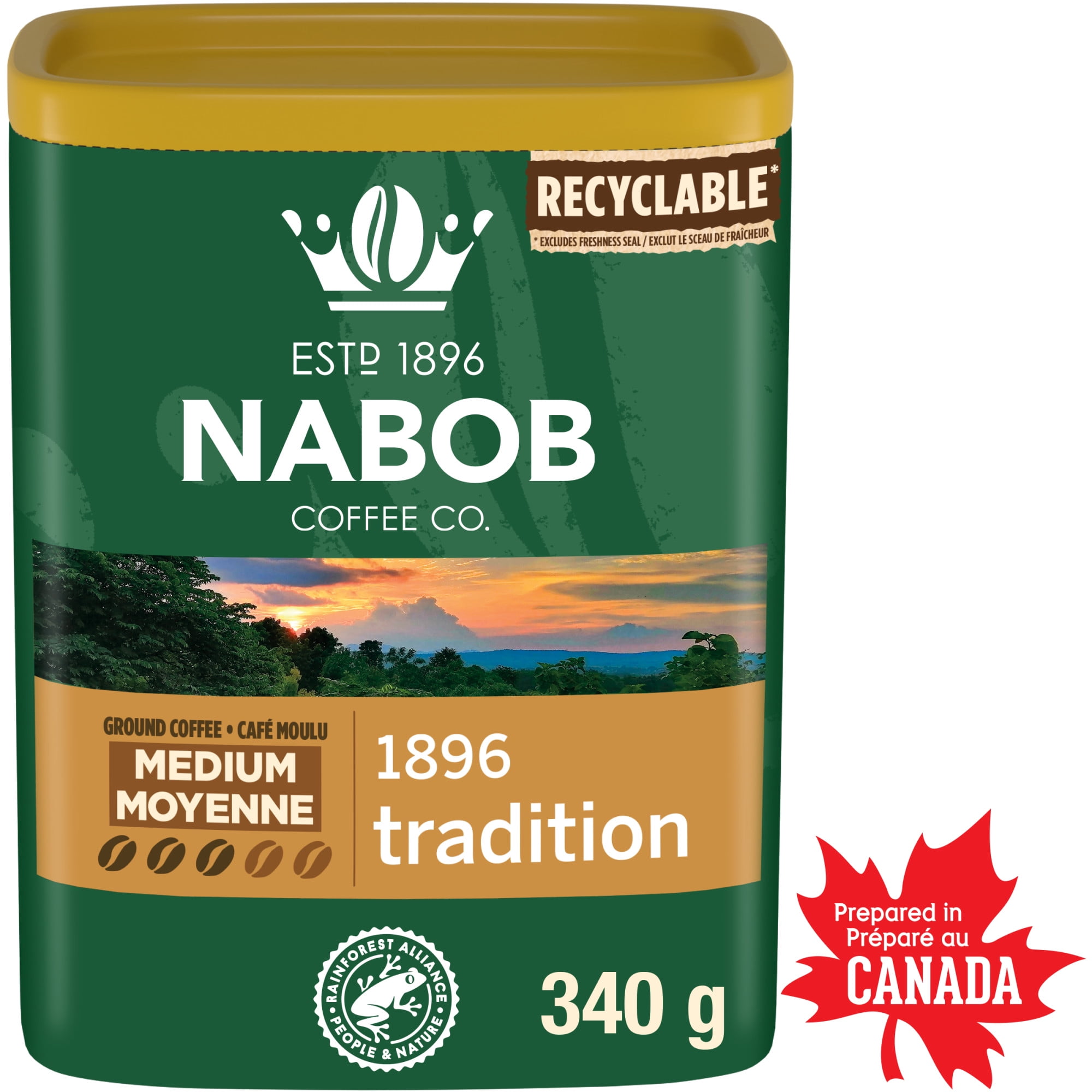 Nabob Medium Roast 1896 Tradition Ground Coffee, 340g Canister, 340g