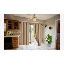 K34 1 Panel with white Lined Blackout Light Blocking Window Curtain Drapes Silver Grommets Gold solid color 63" Length for bedroom Décor