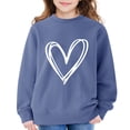 thumbnail image 5 of YunPes Girls Heart Graphic Sweatshirts Casual Oversized Fleece Pullover Tops Kids Fall Winter Long Sleeve School Cute Y2k Outfits, 5 of 6