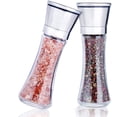 thumbnail image 1 of Juego de 2 molinillos de sal y pimienta de acero inoxidable con molinillo de cerámica ajustable, molinillo de especias y molinillo de sal, 1 of 5
